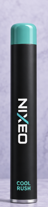 NIXEO Botanical Diffuser, COOL RUSH — matte black cylindrical device with teal cap
